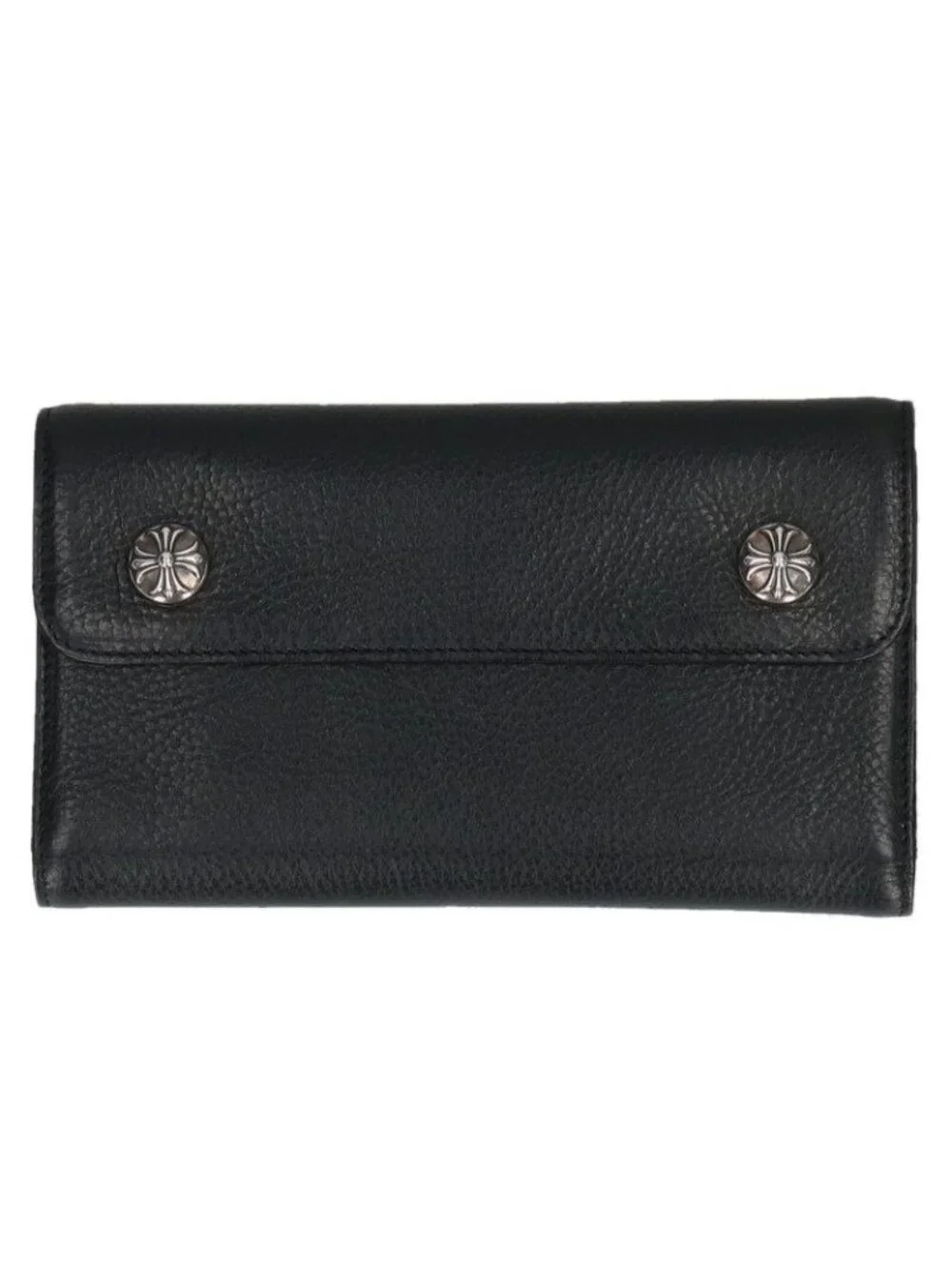 Chrome Hearts Wave Cross Ball Button Leather Wallet